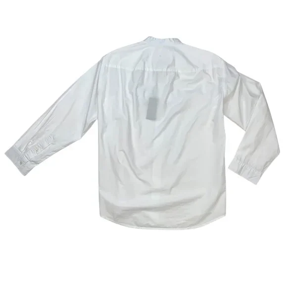 R13 Seamless Button-Up Shirt With Straps 2XS XXS White Long Sleeve Designer